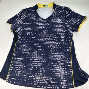PGA Tour Ladies XL Polo Short Sleeve Navy Yellow 620‎